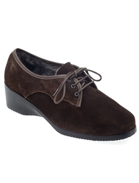 Unbranded Suede Leather Derby Shoes with Pile-Lining