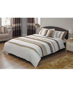Unbranded Suede Stripe Slate Duvet Cover Set - Double