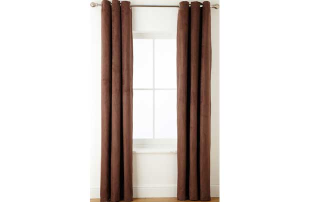 Unbranded Suedette Curtains 168 x 137cm - Cappuccino