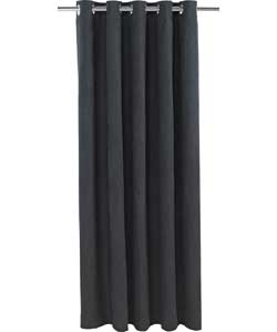 Unbranded Suedette Lined Black Eyelet Curtains - 46 x 72