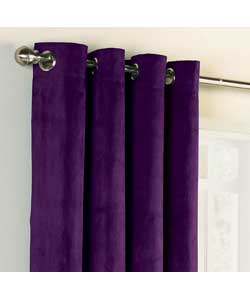Unbranded Suedette Lined Eyelet Blackcurrant Curtains - 66 x 90 inches