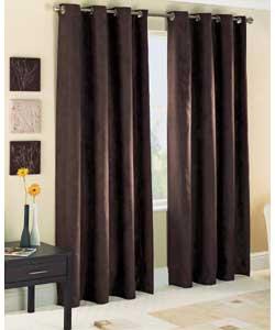 Unbranded Suedette Lined Eyelet Chocolate Curtains - 90 x