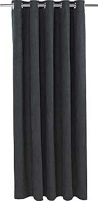 Suedette Lined Eyelet Curtains - 168x137cm - Black