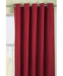 Unbranded Suedette Lined Eyelet Red Curtains - 66 x 72