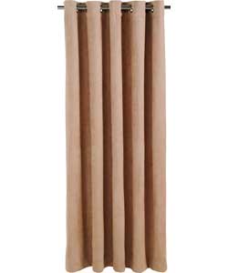 Unbranded Suedette Lined Mocha Eyelet Curtains - 66 x 90