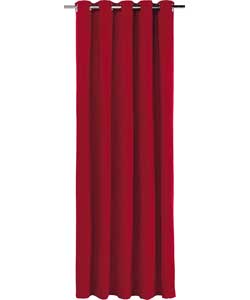 Unbranded Suedette Lined Red Eyelet Curtains - 46 x 72