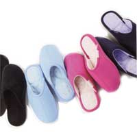 Unbranded Suedette Pillowstep Mule Slipper Navy and Lilac Size 6