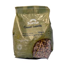Unbranded Suma Organic Lentils - Green - (dried) 500g