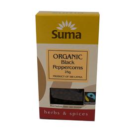 Unbranded Suma Organic Whole Black Peppercorns - 30g