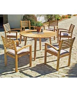 Sunburst 6 Seater Patio Set Dressed