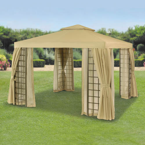 This gorgeous yet sturdy gazebo provides fantastic shelter from the sun.Features:Steel Frame. Mosqui