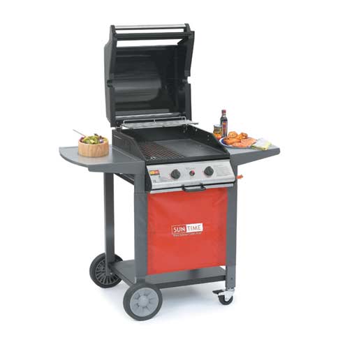 This compact 2 cast iron burner barbeque has a multitude of features at an affordable price. The por