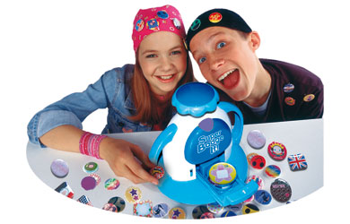 Design and make your own metal badges in 3 different sizes, including rectangular badges! Includes F