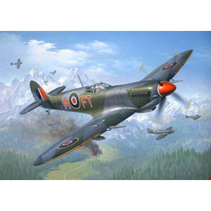 Supermarine Spitfire Mk.IX/XVI plastic kit from German specialists Revell. Apart from the Bf109 the 