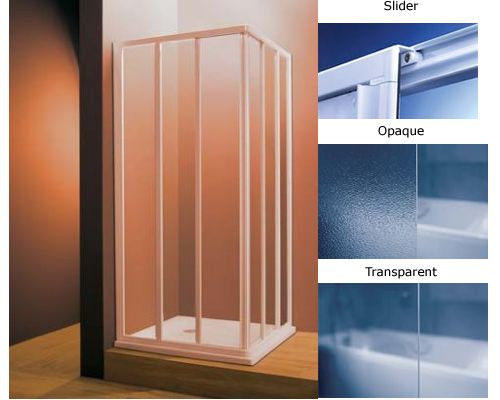 Supernova 6-Part Square Shower Enclosure with Anticalc