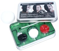 Paint up to ten faces with this football themed face paint tin. It comes in a little tin with a foot