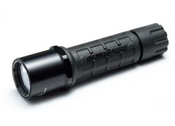 Compact (pocket sized) high-intensity LED flashlight for tactical outdoor and general use. Puts out 