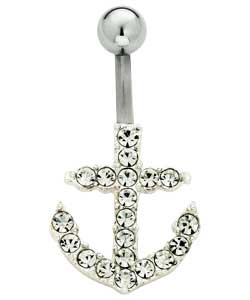Surgical Steel Crystal Anchor Body Bar