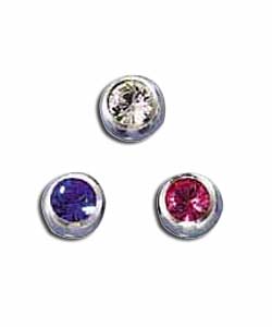 Surgical Steel Cubic Zirconium Set of Body Bar Balls