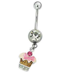 Unbranded Surgical Steel Cup Cake Enamel Body Bar