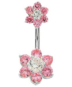 Unbranded Surgical Steel Flower Body Bar