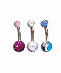 Surgical Steel Glitter and Crystal Set Body Bars