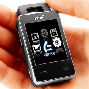 Unbranded sWap Nova Mini Mobile Phone Keyrings - Black