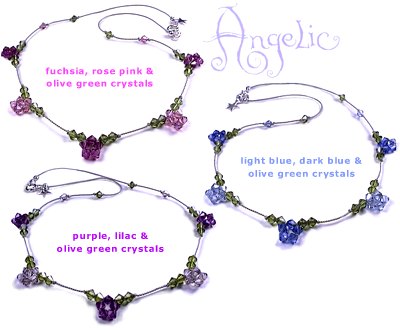 Swarovski Crystal Flower 5 Cluster Necklace