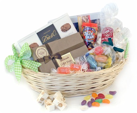 Sweet basket  great for a birthday treat or almost any occasion. Includes:  Luxury wrapped handmade