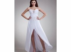 Unbranded Sweetheart Backless Beading Slit Sweep Train
