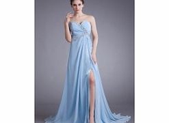 Unbranded Sweetheart Pleat Beading Side Slit Cutout