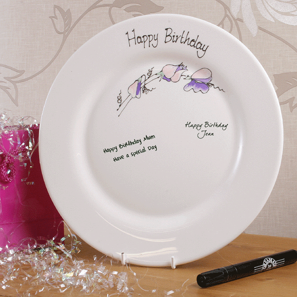 Unbranded Sweetpea Birthday Signature Plate