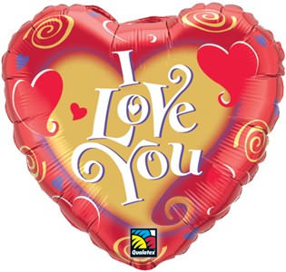 Unbranded Swirling Hearts 18`` Foil Balloon In a Box