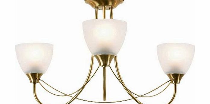 Unbranded Symphony 3 Light Ceiling Fitting - Antique Brass