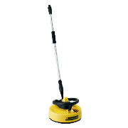 The Karcher T-Racer T300 decking cleaner brush has 2 dirt-blasting nozzles that rotate and blast wat