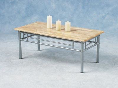 Contemporary styling in the latest natural/silver finish. Christy rectangular coffee table