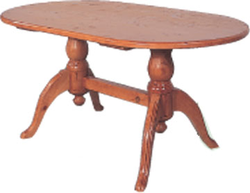TABLE OVAL TWIN PED