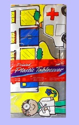 Tablecover 54in x 108in plastic - Birthday Heroes U/S