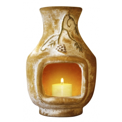 Unbranded Tabletop Chimnea with Vanilla Candle (Grapes)