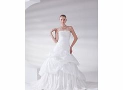Unbranded Taffeta Chapel Train Strapless White Elegant
