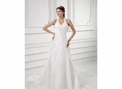 Unbranded Taffeta Halter V-neckline Beaded Lace Ruffled