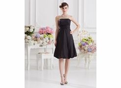 Unbranded Taffeta Knee-length Strapless Black Elegant