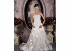 Unbranded Taffeta Lace Chapel Train Strapless Ivory