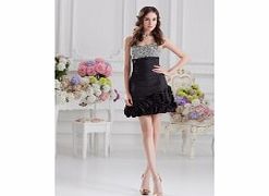 Unbranded Taffeta Short/mini Strapless Black Sexy Modern