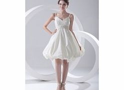 Unbranded Taffeta Short/mini Straps Ivory Cute Modern