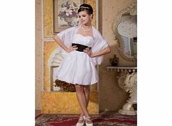 Unbranded Taffeta Short/mini Sweetheart White Cute Modern