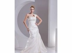 Unbranded Taffeta Sweep Train One Shoulder Ivory Unique