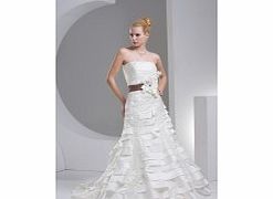 Unbranded Taffeta Sweep Train Strapless Ivory Luxury