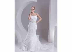 Unbranded Taffeta Sweep Train Strapless Ivory Unique