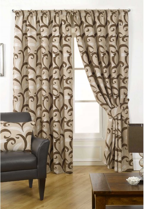 Unbranded Tahiti Chocolate Lined Curtains